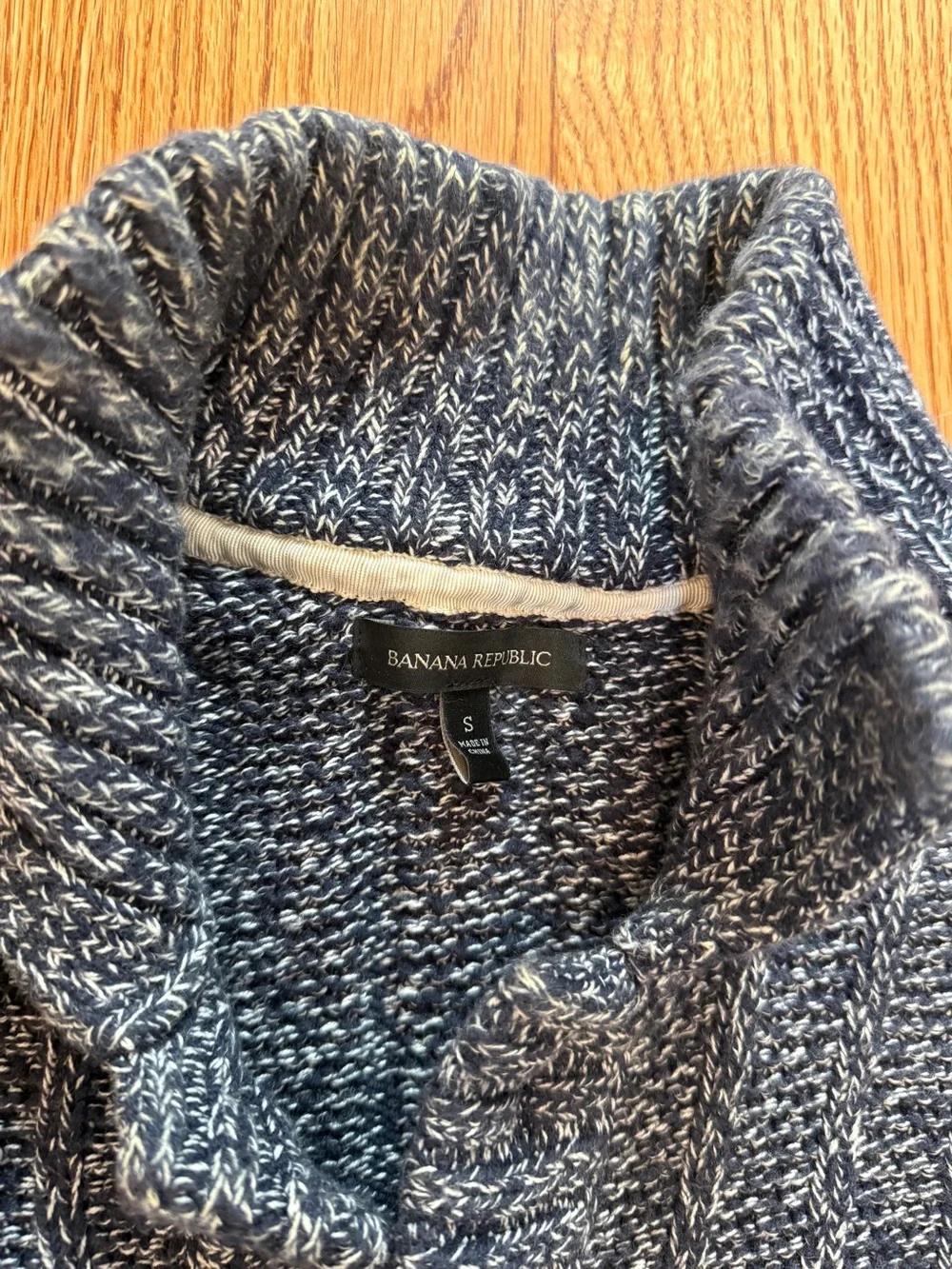 Banana Republic Men's Navy Heather Button-Up Shawl Cardigan